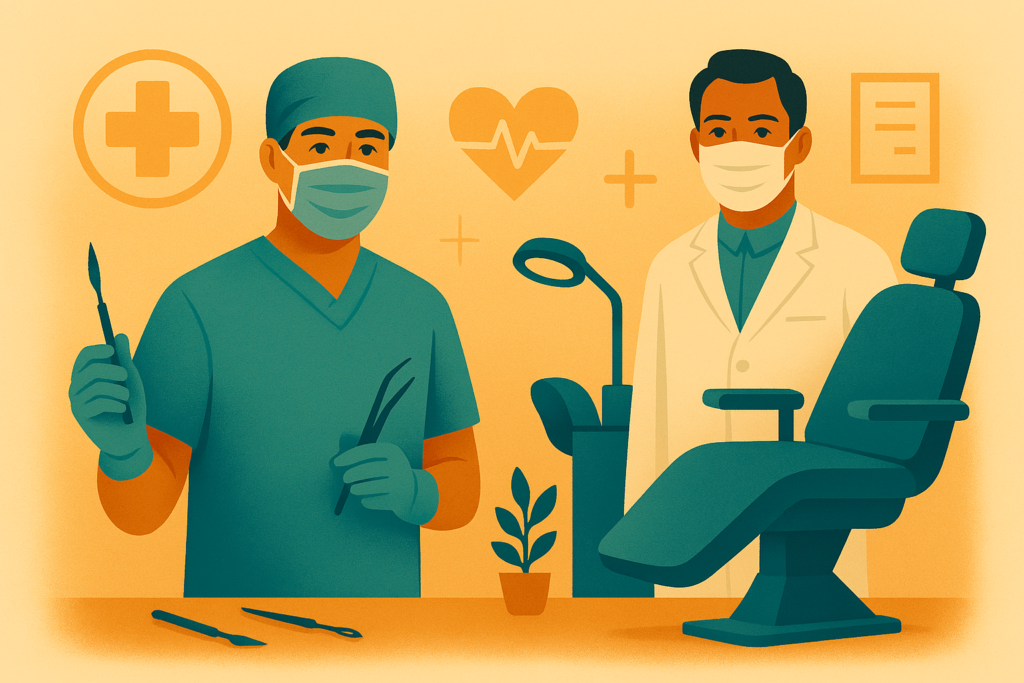 doctors and examination chairs